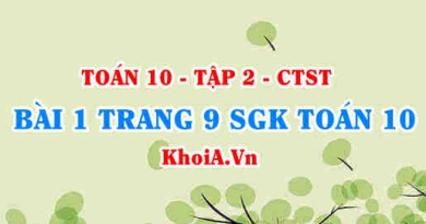 Bài 1 trang 9 SGK Toán 10 Tập 2 Chân trời sáng tạo